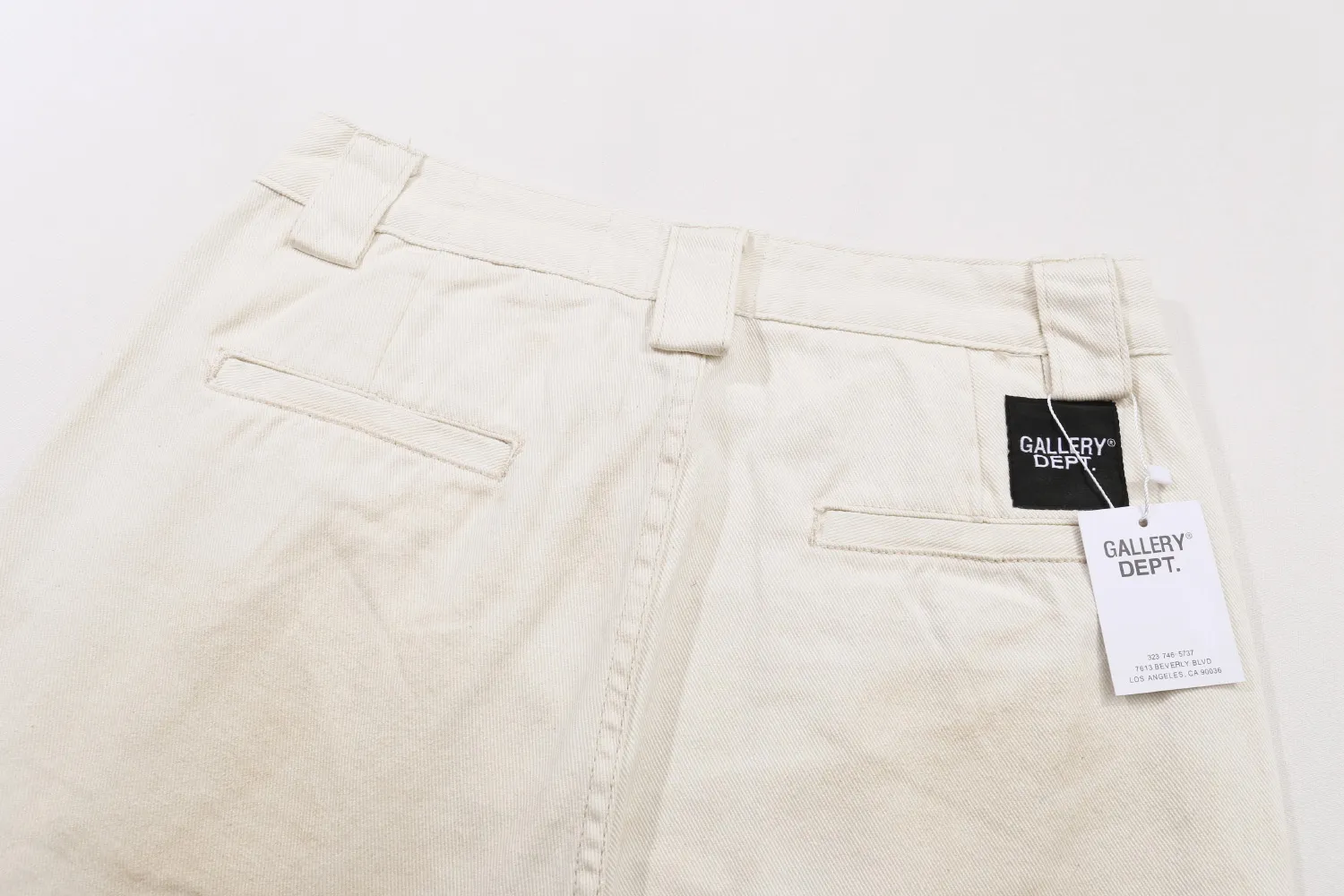 659#Gallery Dept New Dirty Style Mud Dyed Old Washed Off-White Spliced ​​Micro-Large Jeans Fashionable and Versatile Casual Pants Off-White S~XL P250
